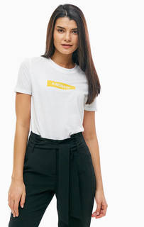 Белая хлопковая футболка с принтом Only