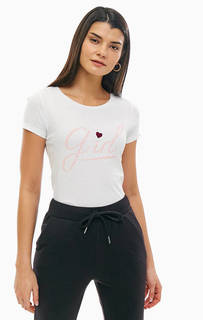 Хлопковая футболка с декоративной отделкой Only