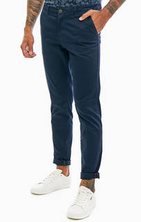 Синие хлопковые брюки чиносы Jack & Jones