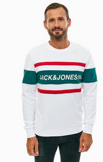 Хлопковый свитшот с логотипом бренда Jack & Jones