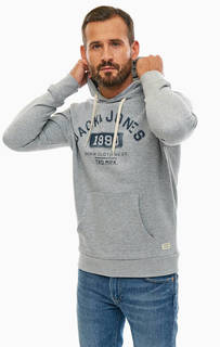 Серая толстовка с карманом-кенгуру Jack & Jones