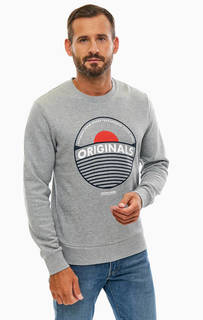 Свитшот из хлопка серого цвета Jack & Jones