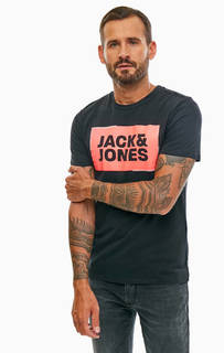 Хлопковая футболка с логотипом бренда Jack & Jones