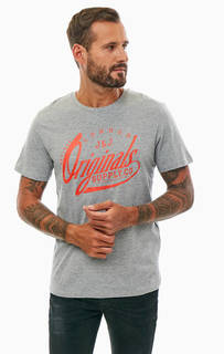 Хлопковая футболка с контрастным принтом Jack & Jones