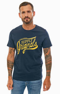 Хлопковая футболка с контрастным принтом Jack & Jones