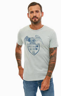 Хлопковая футболка мятного цвета Jack & Jones