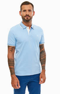 Синяя хлопковая футболка поло Selected