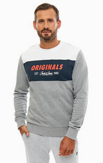 Хлопковый свитшот с принтом Jack & Jones