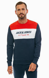 Хлопковый свитшот с принтом Jack & Jones