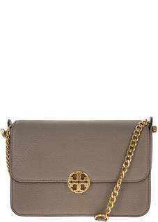 Маленькая кожаная сумка с откидным клапаном Tory Burch