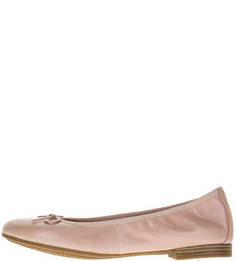 Кожаные балетки розового цвета Tamaris