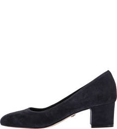 Темно-синие замшевые туфли на устойчивом каблуке Tamaris