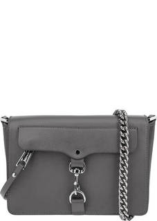 Маленькая кожаная сумка серого цвета Rebecca Minkoff