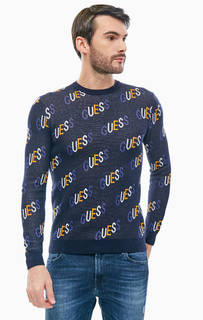 Синий джемпер с круглым вырезом Guess
