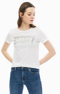 Белая хлопковая футболка с принтом Levis®