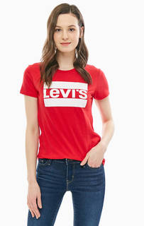 Хлопковая футболка с контрастным принтом Levis®