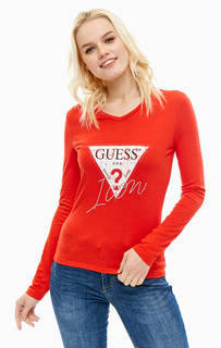 Футболка с длинными рукавами и треугольным вырезом Guess