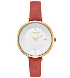 Часы с тонким браслетом из натуральной кожи Classic Kenneth Cole