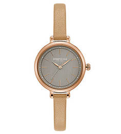 Кварцевые часы с тонким кожаным ремешком Classic Kenneth Cole