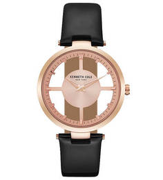 Часы с ремешком из лаковой кожи Transparency Kenneth Cole