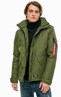 Куртка цвета хаки со скрытым капюшоном Alpha Industries