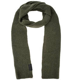 Шарф цвета хаки с высоким содержанием шерсти Trussardi Jeans