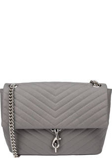 Серая стеганая сумка из натуральной кожи Rebecca Minkoff