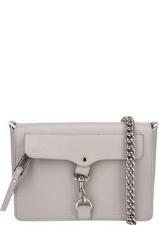 Маленькая кожаная сумка светло-серого цвета Rebecca Minkoff