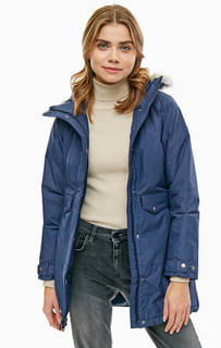 Удлиненная куртка синего цвета с капюшоном Columbia