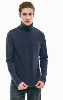 Хлопковая водолазка синего цвета Gas