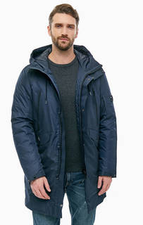 Удлиненный пуховик синего цвета C.P. Company