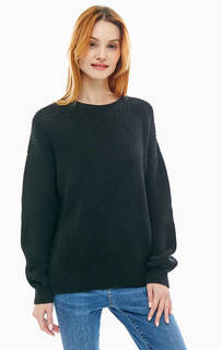 Черный хлопковый джемпер с круглым вырезом Mavi