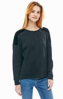 Черный хлопковый свитшот с нашивками Mavi