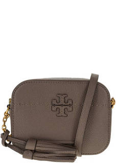 Маленькая сумка из зерненой кожи с тонким плечевым ремнем Tory Burch