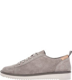 Серые замшевые ботинки без каблука Geox