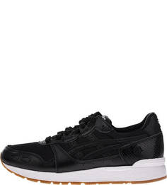 Черные кожаные кроссовки с текстильными вставками Asics Tiger