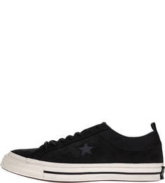 Черные кеды из нубука с текстильными вставками Converse