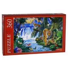 Пазл Рыжий кот Тигры у водопада