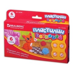 Пластилин BRAUBERG восковой 6