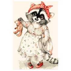 Цветной Картина по номерам Енот