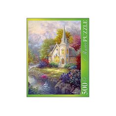 Пазл Рыжий кот Часовня в горах