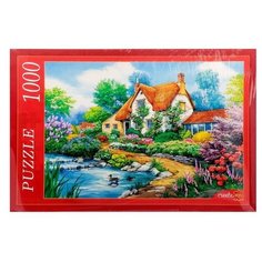 Пазл Рыжий кот Домик у реки