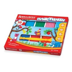 Пластилин BRAUBERG 10 цветов