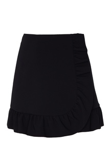 Черная мини-юбка с оборками Miu Miu