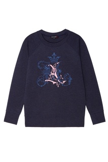 Синий лонгслив с принтом Terekhov Girl