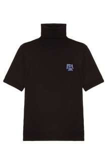 Черный свитер с короткими рукавами Prada