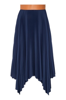 Синяя плиссированная юбка Loewe