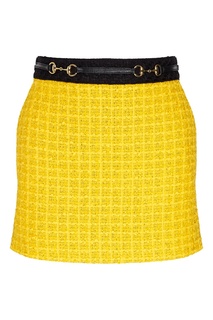 Черно-желтая мини-юбка Gucci