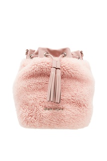 Розовая сумка-ведро из овчины Miu Miu