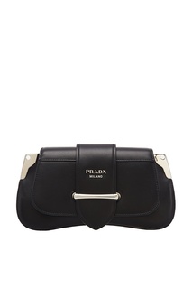 Черная кожаная сумка с клапаном Prada